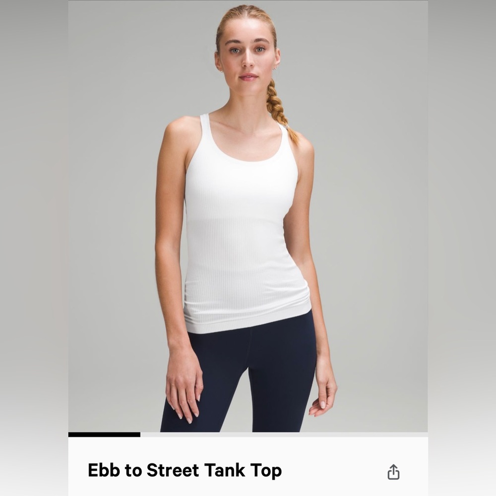 White Lululemon Ebb to Street Tank Top